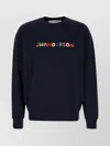 Jw Anderson Logo-embroidered Cotton Sweatshirt In Blue