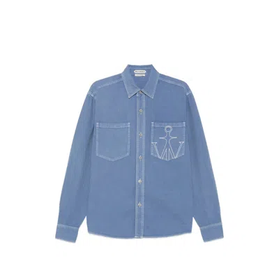 Jw Anderson Cotton Denim Shirt In Blue