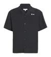 Jw Anderson Mens Washed Black Relaxed-fit Embroidered-logo Cotton Shirt In Black