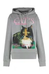 Jw Anderson Grey Cat Print Hoodie
