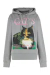 Jw Anderson Grey Cat Print Hoodie In Gray