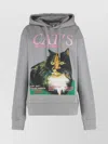 Jw Anderson Grey Cat Print Hoodie In Gray