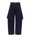 Jw Anderson Mens Blue Red Cropped Sculptural Denim Jeans In Blue