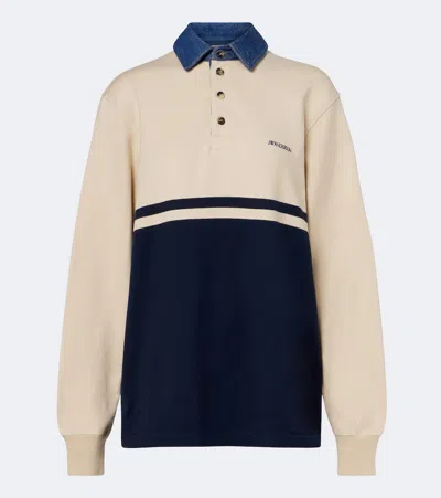 Jw Anderson Cotton Jersey Polo Shirt In Blue