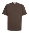 Jw Anderson Anchor Embroidered Cotton T-shirt In Brown