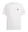 Jw Anderson Men White Crewneck T-shirt With Logo Embroidery On The Front In Cotton Man In White