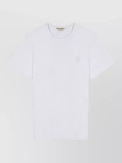 Jw Anderson Cotton Logo-embroidered T-shirt In White