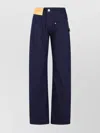 Jw Anderson Workwear Cotton Pants With Blue Twisted Leg