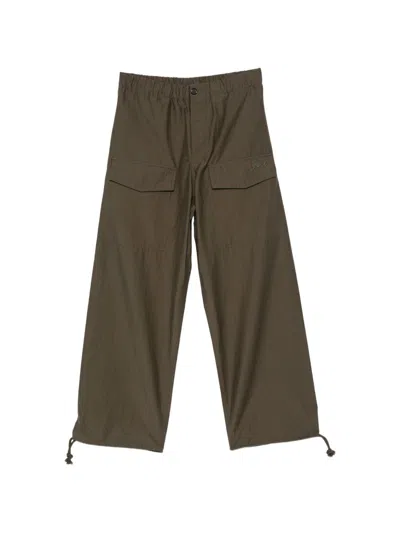 Jw Anderson Cotton Parachute Trousers In Green