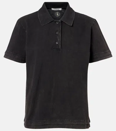 Jw Anderson Cotton Piqué Polo Shirt In Black