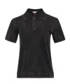Jw Anderson Mens Washed Black Layered Embroidered-logo Cotton-pique Polo Shirt In Black