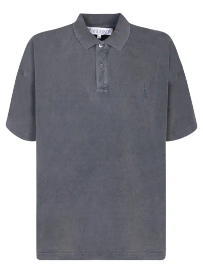 Jw Anderson Cotton Polo Shirt In Grey