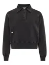 Jw Anderson J. W. Anderson Cropped Polo Sweatshirt With Classic Collar In Black