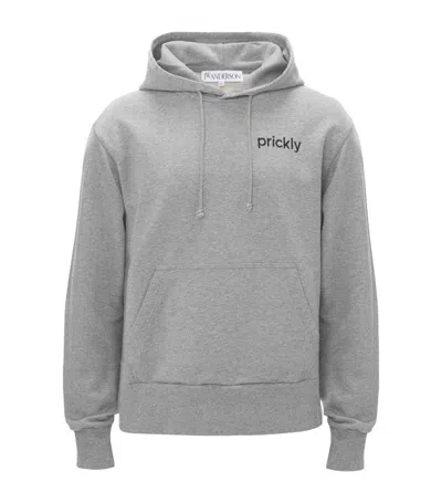 Jw Anderson Cotton Prickly Hedgehog Hoodie In Grey