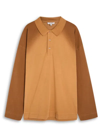 Jw Anderson Cotton Rugby Shirt In Brown