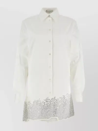 JW ANDERSON COTTON SHIRT DRESS WITH DENIM INSERT