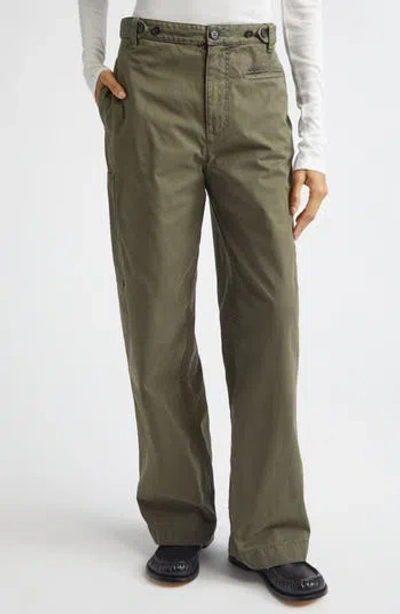 Jw Anderson Cotton Straight Leg Cargo Pants In Green