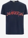 Jw Anderson Logo Crew Neck Graphic Print T Shirt In Blue