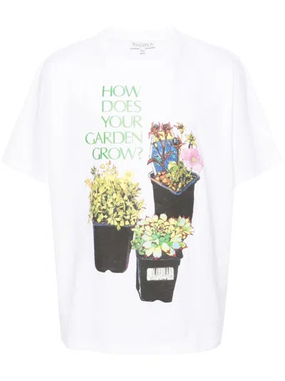 JW ANDERSON COTTON T-SHIRT WITH PRINT