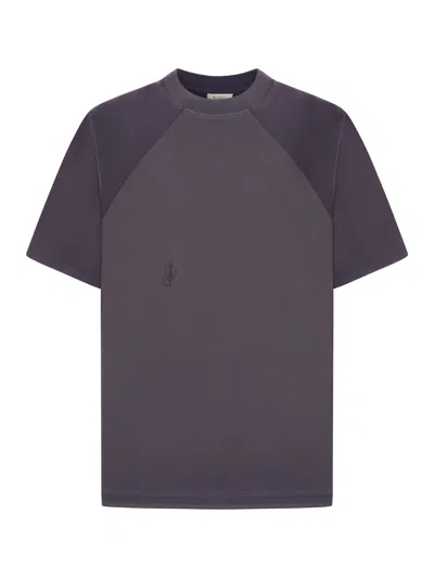 Jw Anderson Cotton T-shirt With Washed Effect In Blue