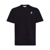 Jw Anderson Black Crewneck T-shirt With Anchor Embroidery On The Front In Cotton Man