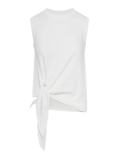 Jw Anderson Mens White Knotted-hem Brand-embroidered Cotton-jersey Tank Top Xxs