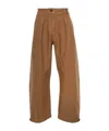 Jw Anderson Twisted Seam Cotton Barrel-leg Pants In Brown