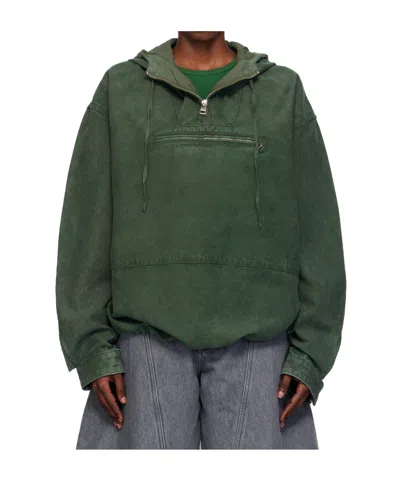Jw Anderson Cotton Twill Pullover Jacket In Green