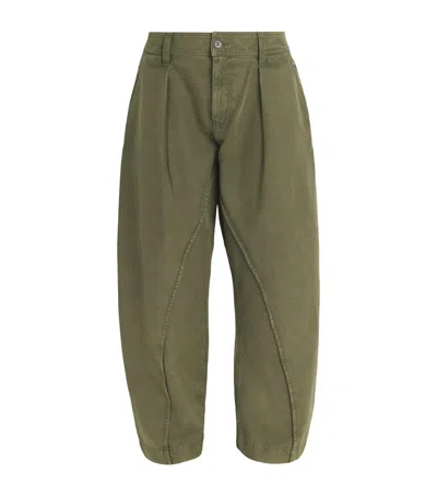 Jw Anderson Cotton Twisted Seam Trousers In Green