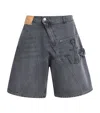 Jw Anderson Cotton Twisted Workwear Shorts In Blue