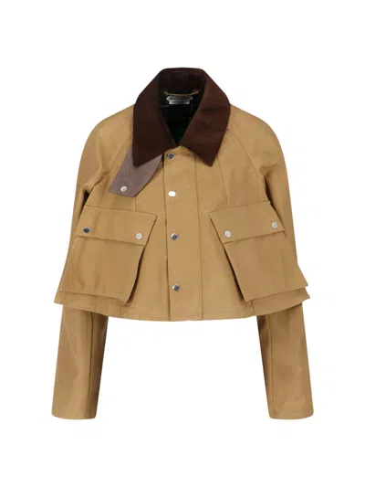 Jw Anderson Cotton Utility Jacket In Brown