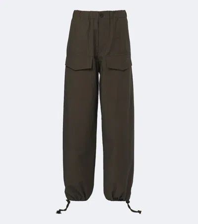 Jw Anderson Cotton-blend Wide-leg Pants In Green