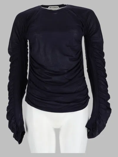 Jw Anderson Cotton-polyamide Knit Top In Blue
