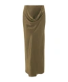 Jw Anderson Khaki Cowl-effect Maxi Skirt In Green