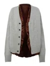 Jw Anderson Satin Lined Cardigan In Gris Claro