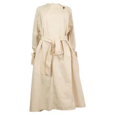 Pre-owned Jw Anderson J.w. Anderson Cream Cotton Oversized Belted Trench Coat Jacket 8 S In White