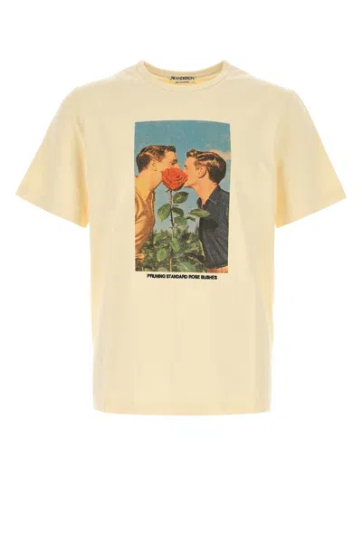 Jw Anderson Cream Cotton T-shirt In Yellow