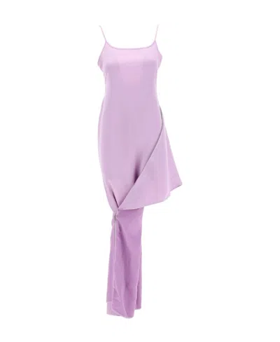 Jw Anderson Crease-effect Ankle-length Dress In Purple