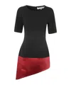 Jw Anderson Black Crew-neck Asymmetric Minidress In Black