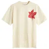 Jw Anderson Crew Neck Floral-print Organic Cotton T-shirt In Nude