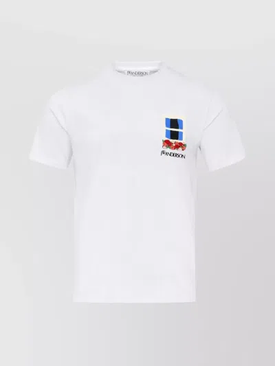 Jw Anderson Crew Neck Graphic Print T-shirt In White