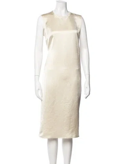 Pre-owned Jw Anderson Crew Neck Knee-length Dress In White