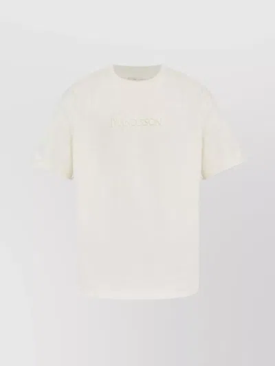 Jw Anderson Crew Neck Logo T-shirt In Neutral