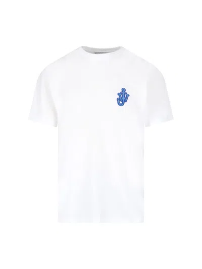Jw Anderson Crew-neck Logo T-shirt In White