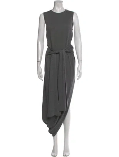 Pre-owned Jw Anderson Crew Neck Long Dress In Gray