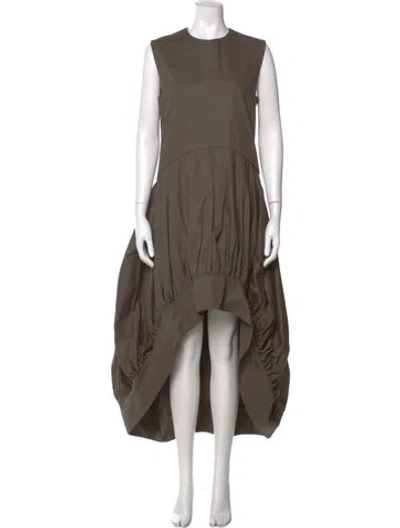 Pre-owned Jw Anderson Crew Neck Long Dress W/ Tags In Brown