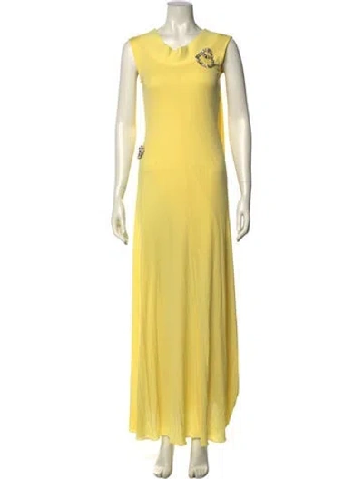 Pre-owned Jw Anderson Crew Neck Long Dress In Yellow