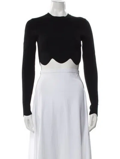 Pre-owned Jw Anderson Crew Neck Long Sleeve Crop Top In Black