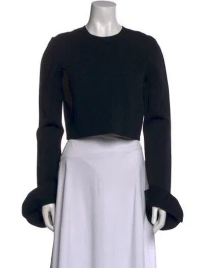 Pre-owned Jw Anderson Crew Neck Long Sleeve Crop Top W/ Tags In Black