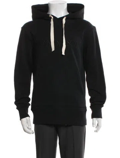 Pre-owned Jw Anderson Crew Neck Long Sleeve Hoodie In Black